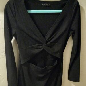 Zaful Black Ribbed Knit Sweater